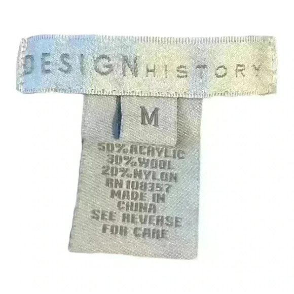 Design History Wool Blend Cable Knit Cardigan Sweater Ivory Size M​ - Picture 4 of 5